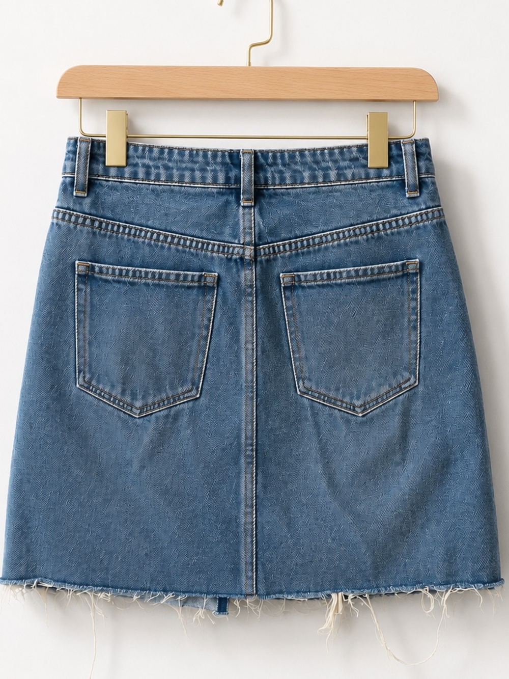 VERVET LOS ANGELES CLAUDIA DENIM DISTRESSED JEAN SKIRT SZ M - Picture 3 of 4